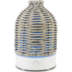 Victoria Aroma essential oil diffuser with gray rattan finish and 100ml capacity