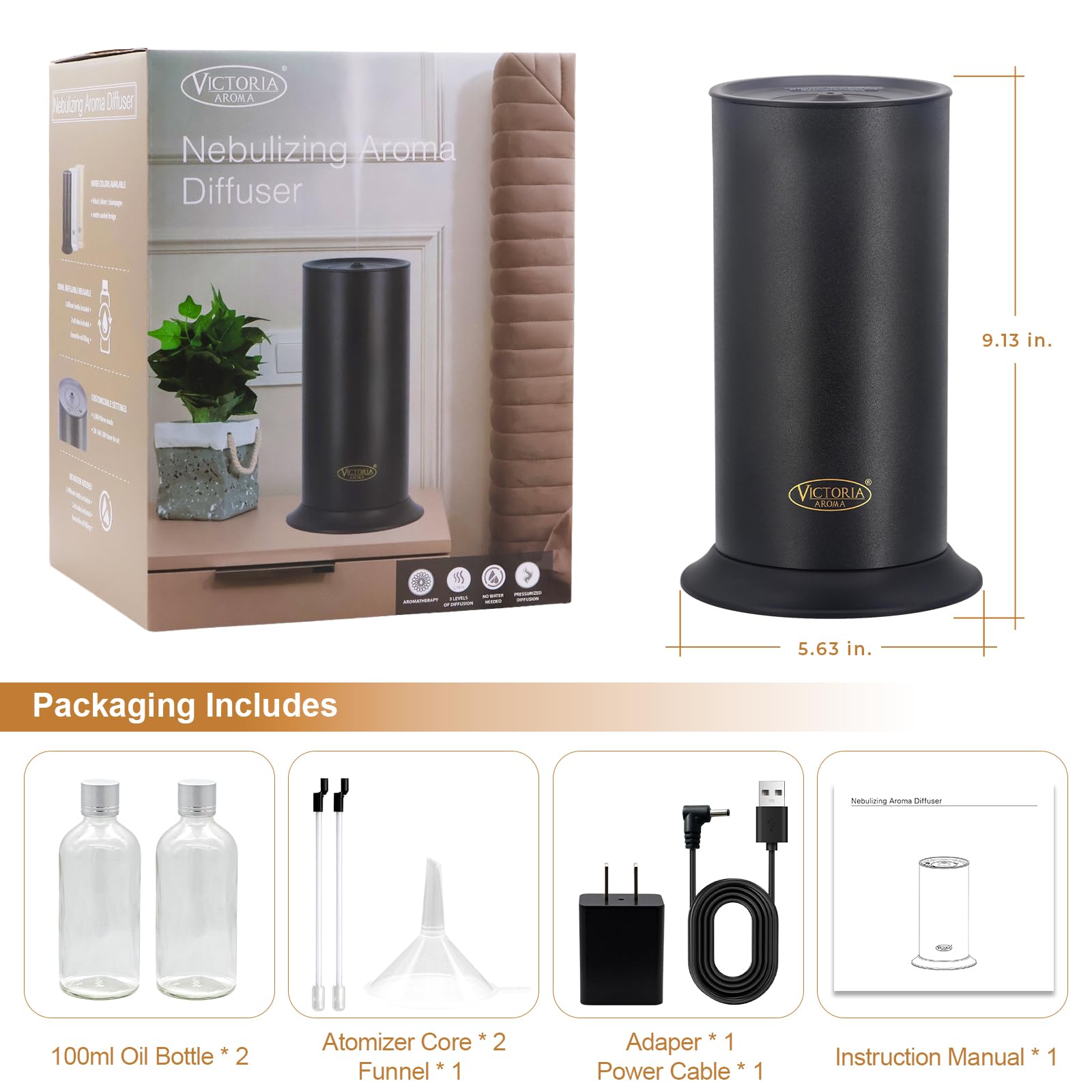 Victoria Aroma diffuser shown on a bedside table for relaxing evenings.