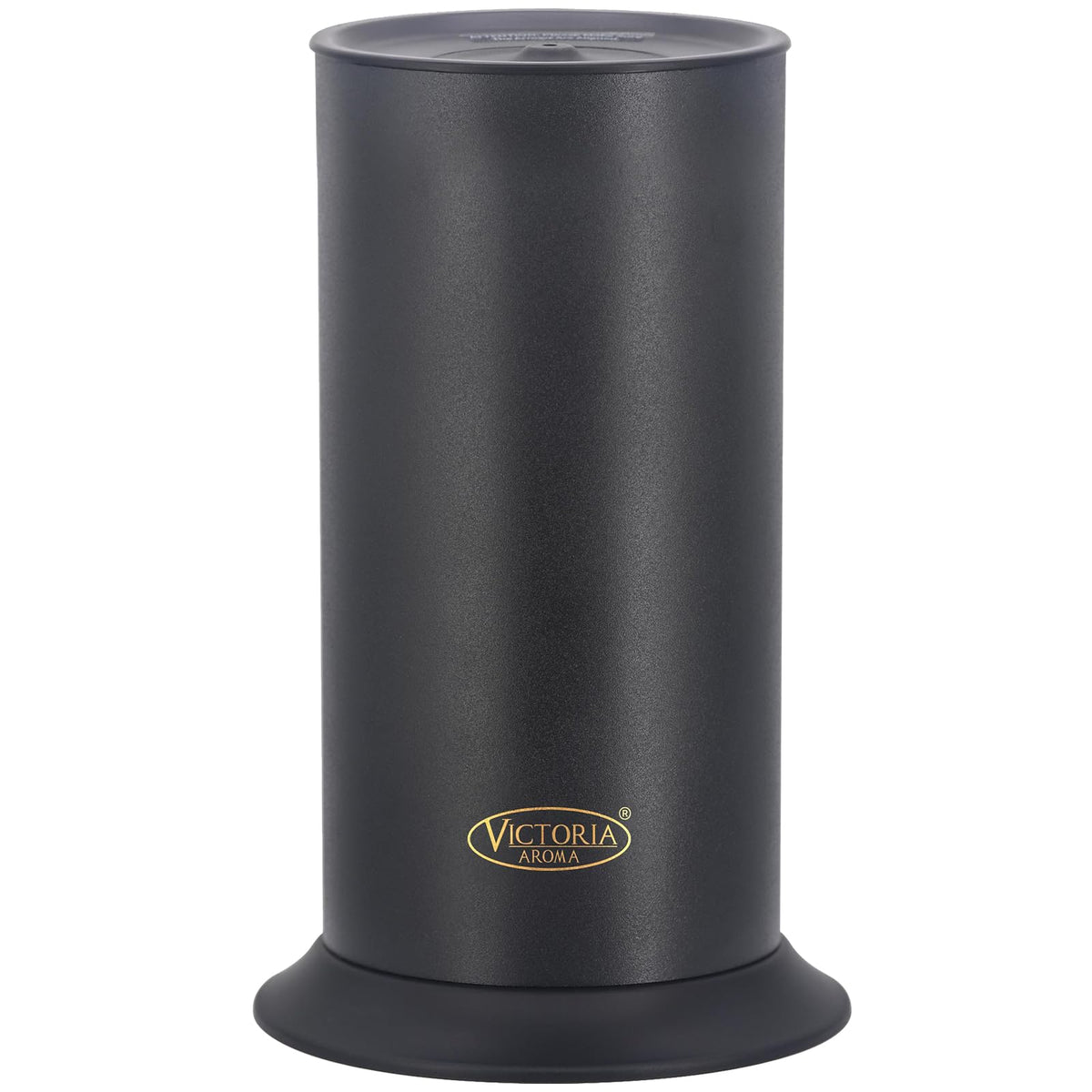 Victoria Aroma waterless diffuser front view in matte black; delivers continuous scent for large rooms.