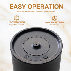 Victoria Aroma matte black diffuser featuring a timer for office ambiance.