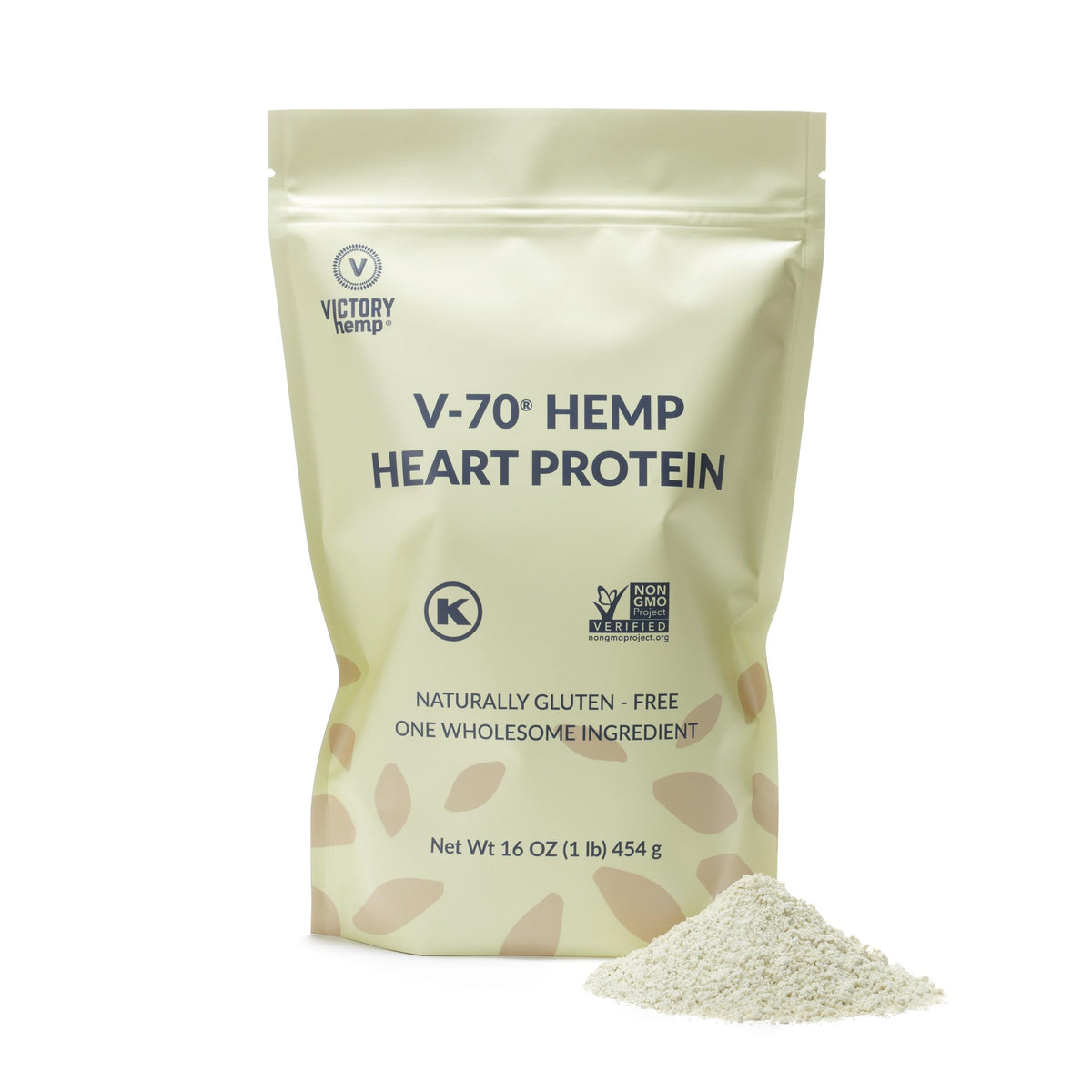 Victory Hemp V-70 Protein front label highlighting vegan nutrition for meals