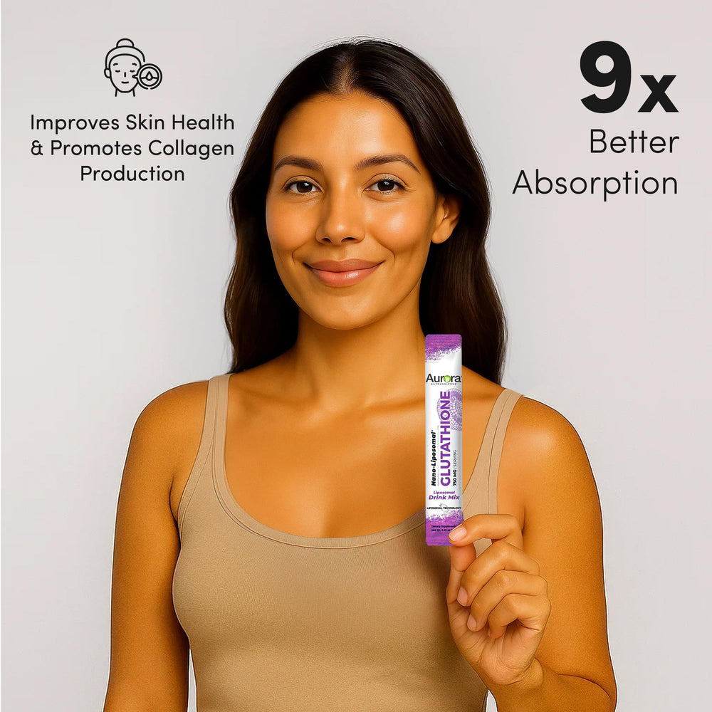 Vida Lifescience Aurora label close-up highlighting liposomal technology and dosage.