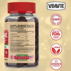 VIDAVITE Berberine gummies label close-up shows 1200mg dose and cinnamon notes