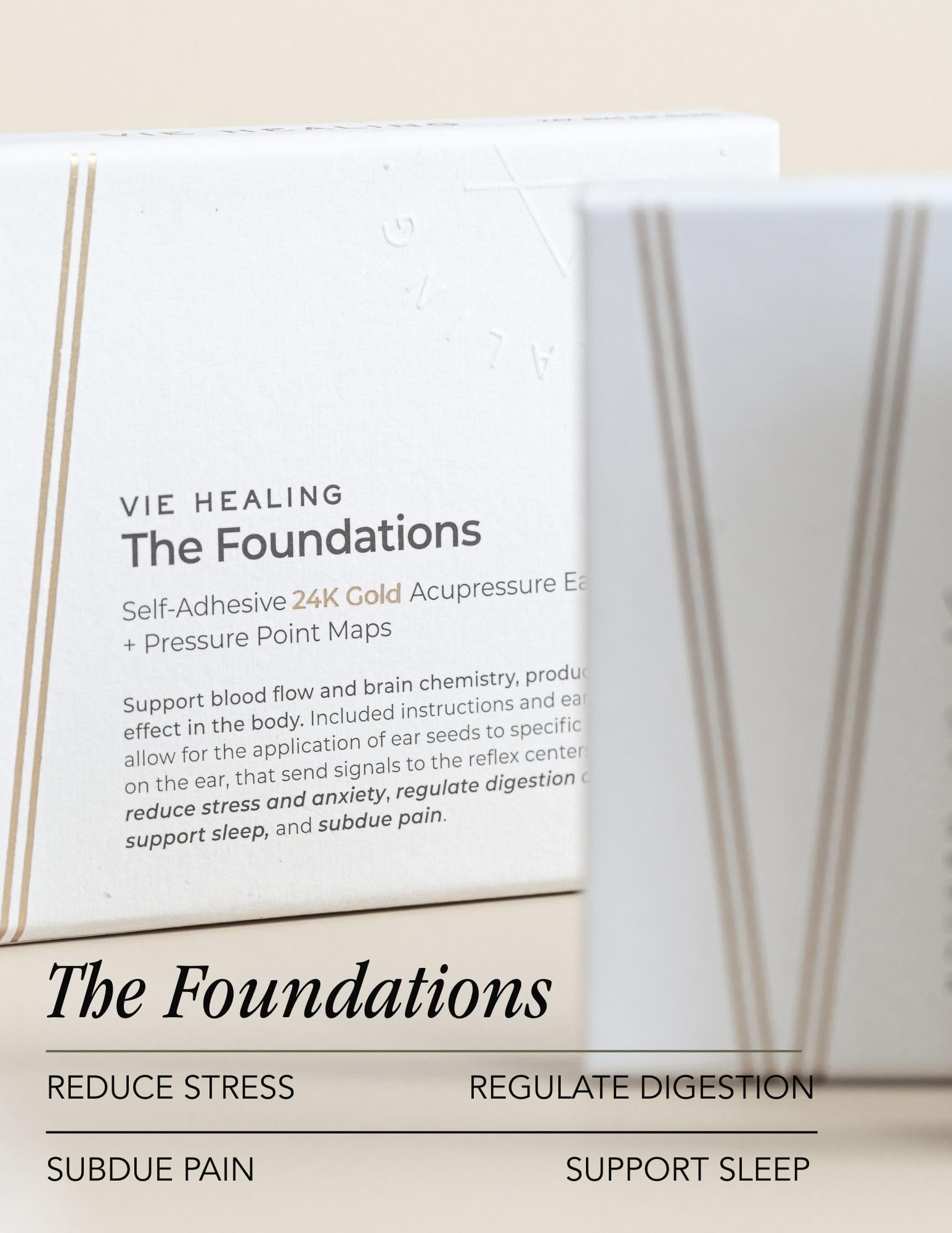 Vie Healing 24K Gold Ear Seeds therapeutic accessories offer non-invasive stress relief possibilities