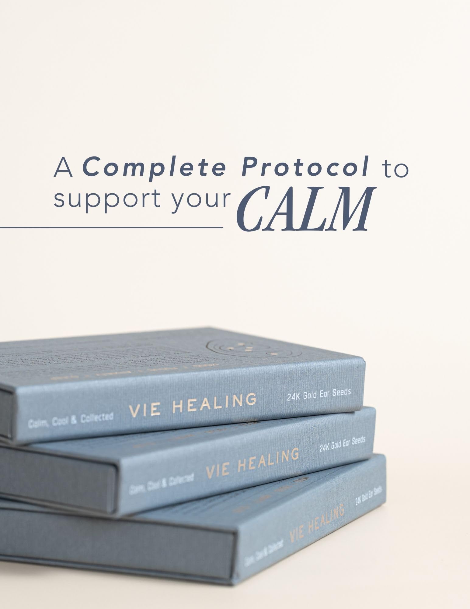 Vie Healing enhanced sleep quality with calm ear seed routine.