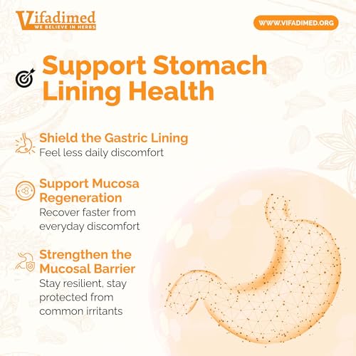 VIFADIMED Stomach Plus bottle back label with usage directions