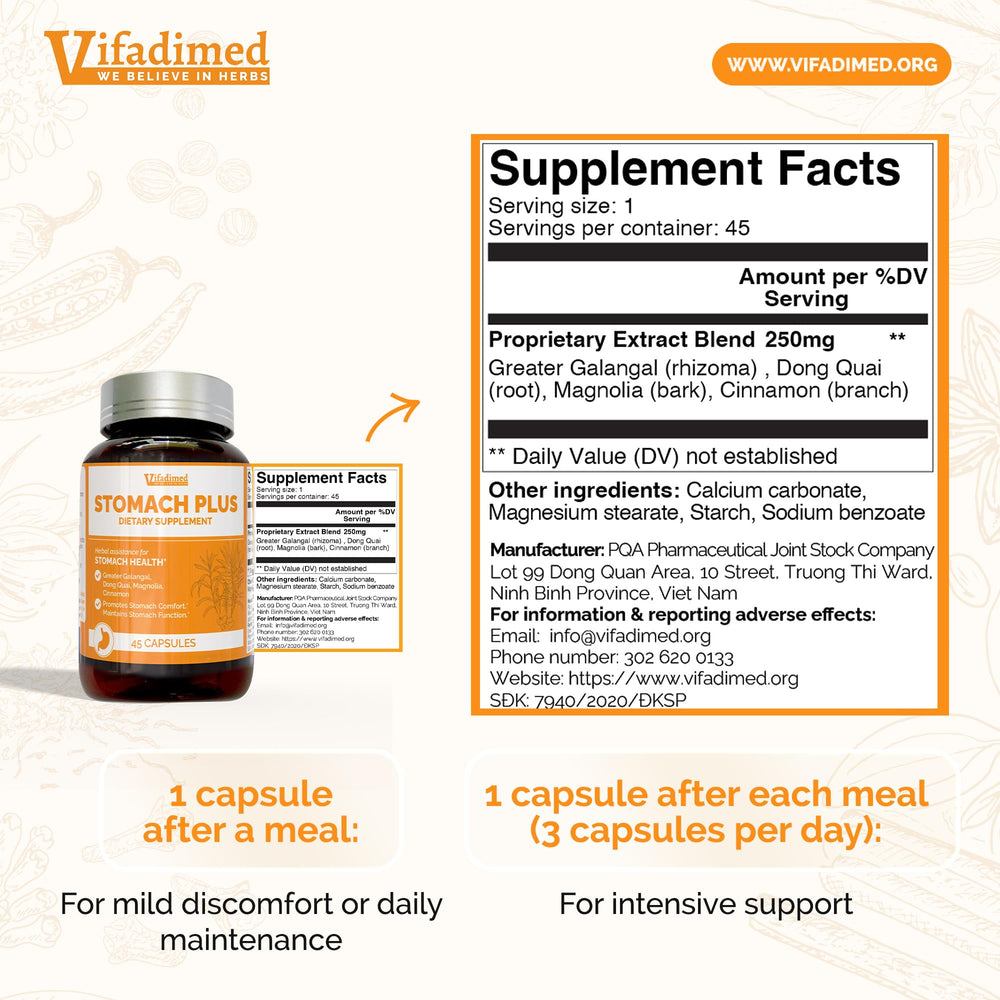 VIFADIMED Stomach Plus bottle with spoon ready before meals