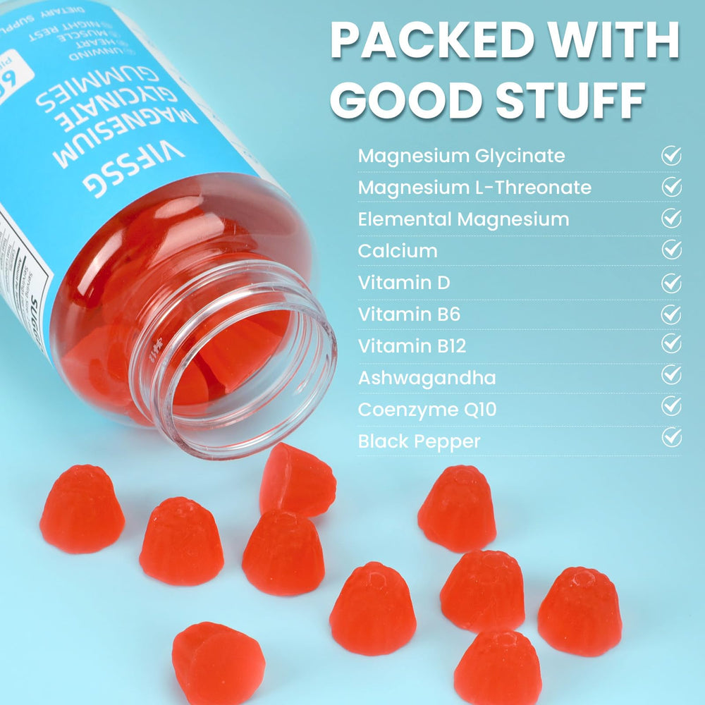 VIFSSG Magnesium Glycinate Gummies foil pack ready for travel and on-the-go activity.