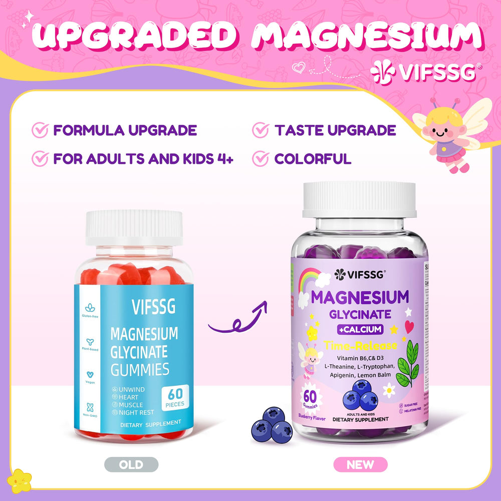 VIFSSG Magnesium Gummies blueberry dispensing pour demonstrates easy daily dosing