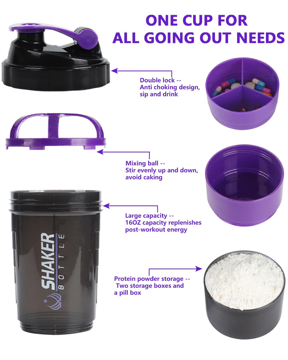 VIGIND bottle includes pill tray storage for vitamins
