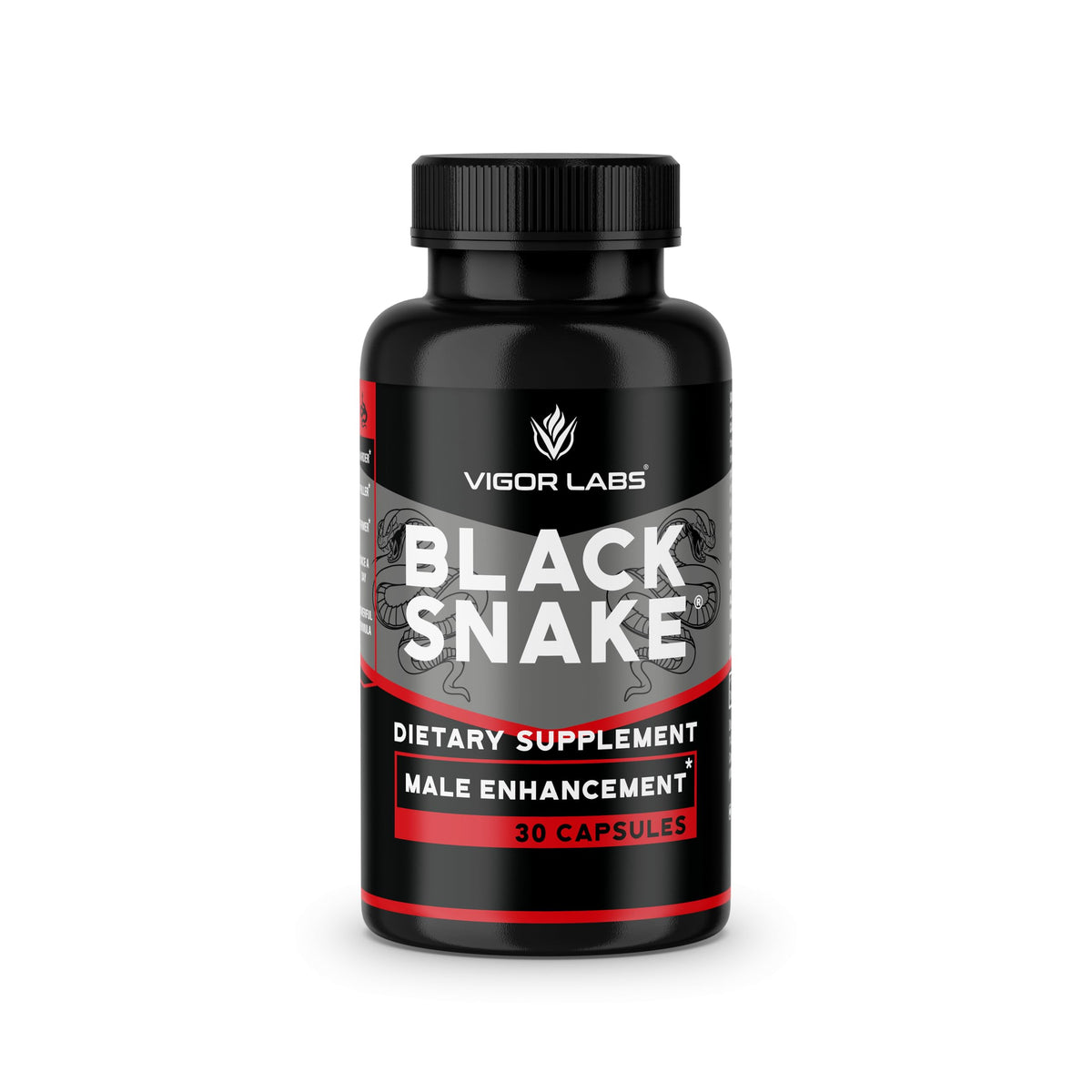 VIGOR LABS Black Snake bottle front, everyday vitality support.