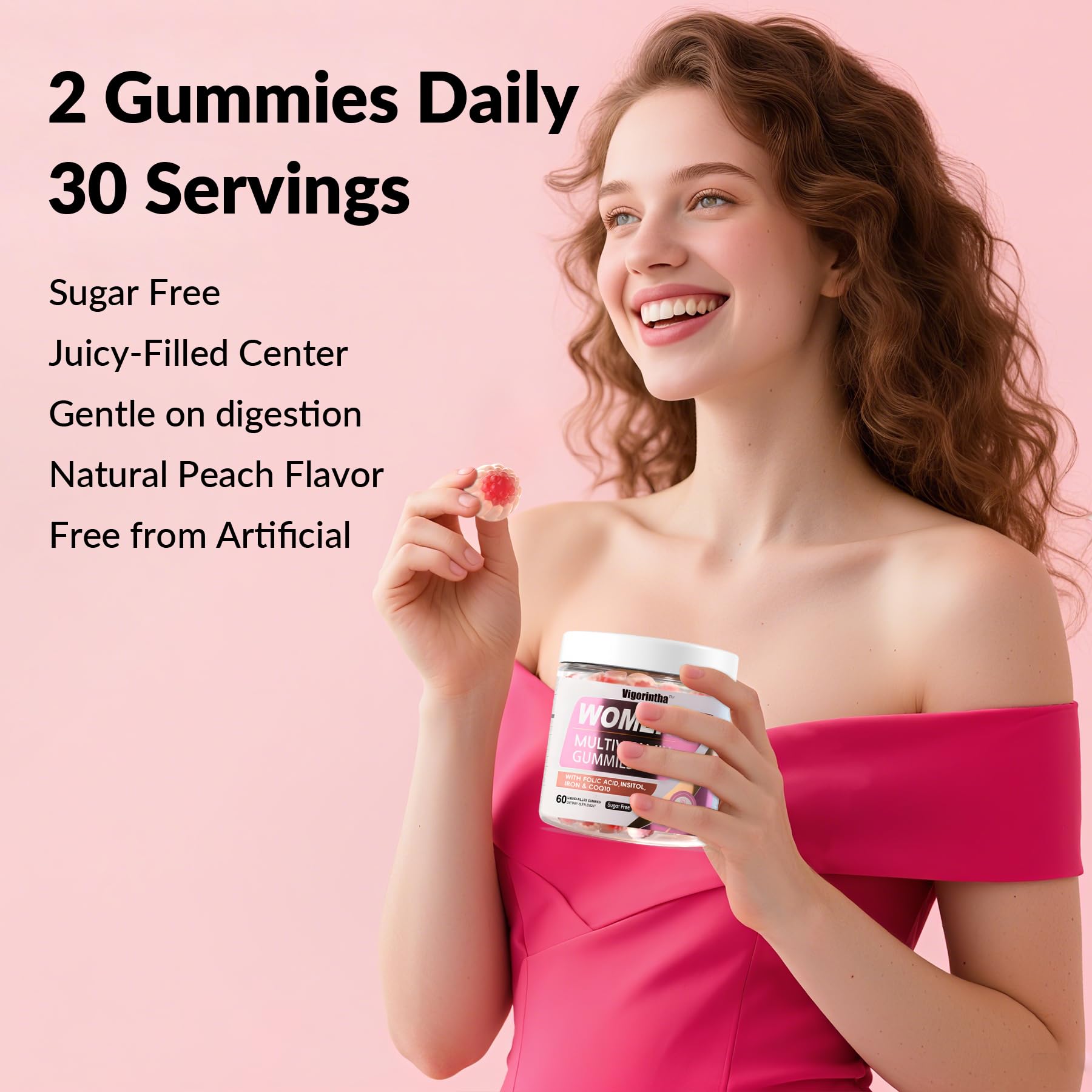 Vigorintha daily-use scene depicts convenient gummies for busy mornings.