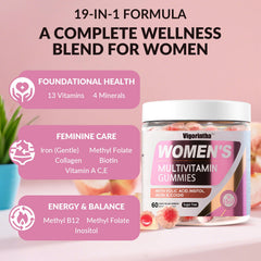 Vigorintha packaging label shows vegan, sugar-free formula and natural peach flavor.
