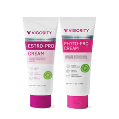 Vigority Estro-Pro bottle closeup showing plant based daily comfort