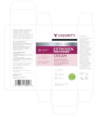 Vigority Estrogen Cream natural phytoestrogen extracts for balance.