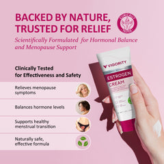 Vigority Estrogen Cream pea-to-dime dose illustration for easy application.