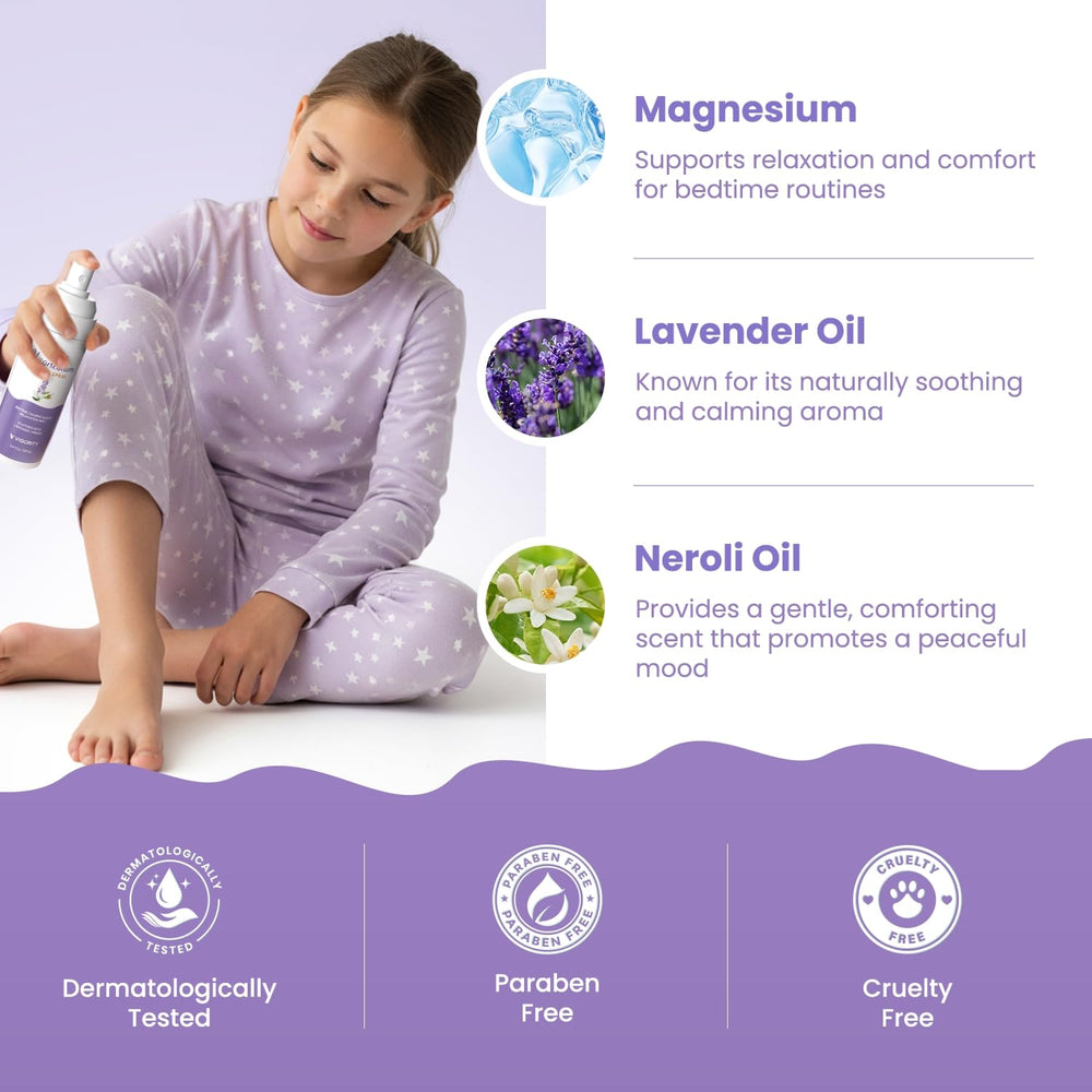 Vigority sleep spray in cozy bedroom ready for bedtime routine.