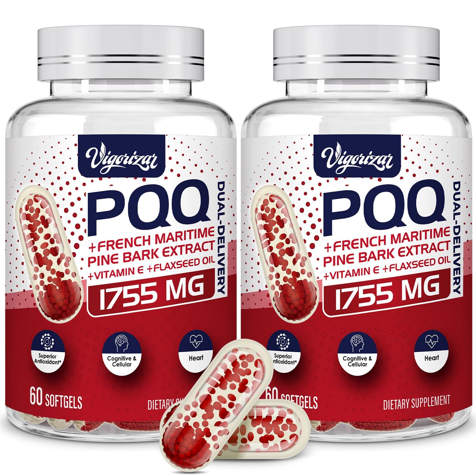 Vigorizar Pycnogeno bottle with dual-delivery for enhanced absorption