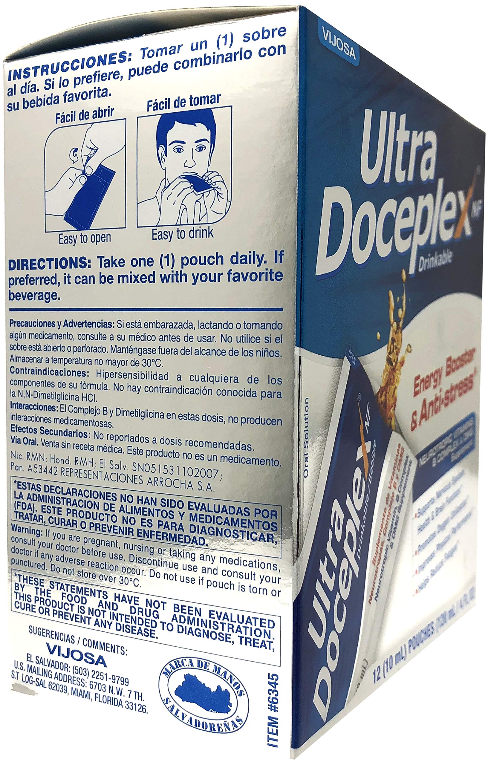 VIJOSA Ultra Doceplex Energía, uso en movimiento para rendimiento diario.