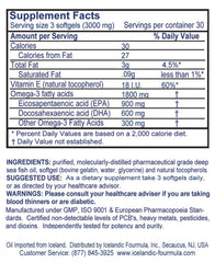 Viking Icelandic Fourmula label details emphasize purity and high EPA/DHA content