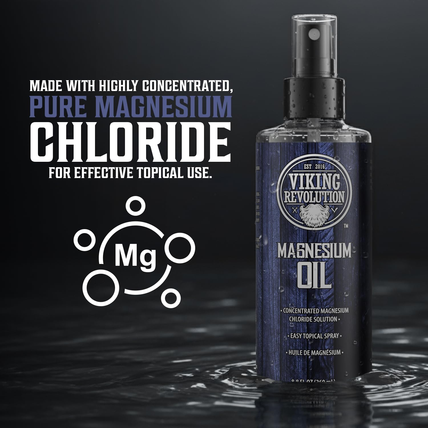 Viking Revolution unscented magnesium oil is applied to feet for easy daily care.