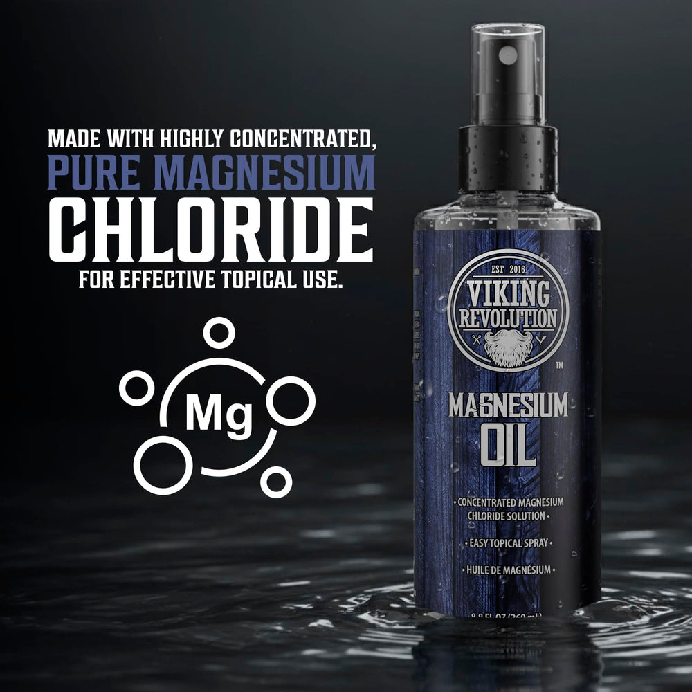 Viking Revolution unscented magnesium oil is applied to feet for easy daily care.