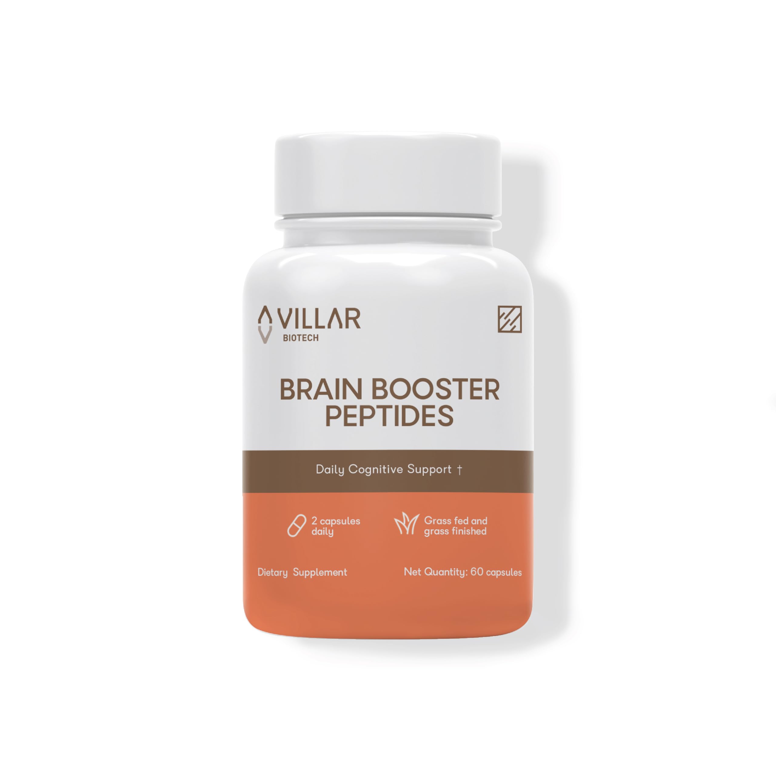 Villar Biotech Brain Booster bottle closeup for daily focus support