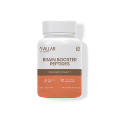 Villar Biotech Brain Booster bottle closeup for daily focus support