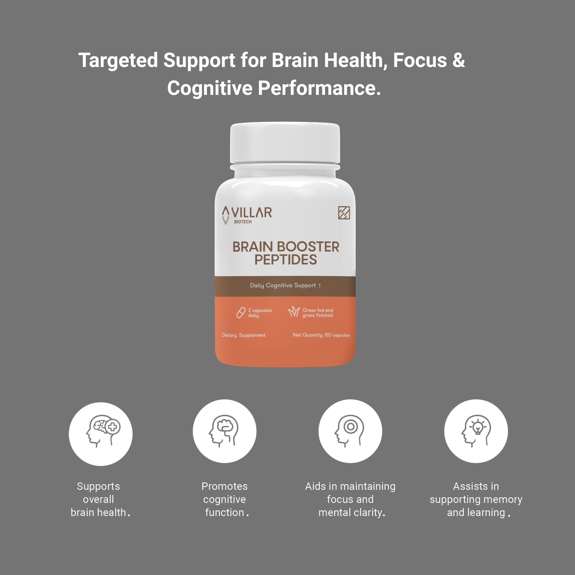 Villar Biotech nootropic capsules packaging ready for study sessions