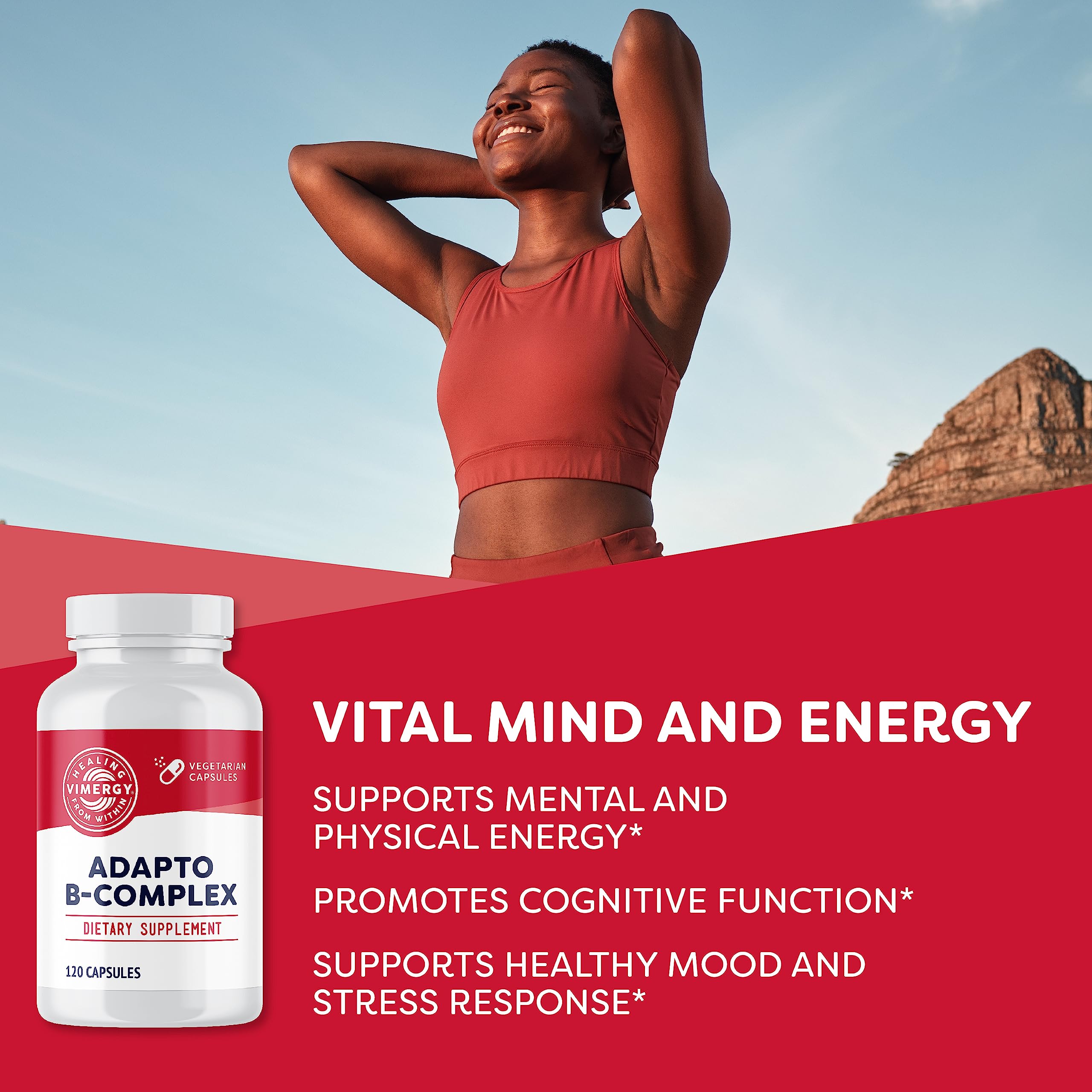 Vimergy Adapto-B capsules close-up highlighting ease of daily use.