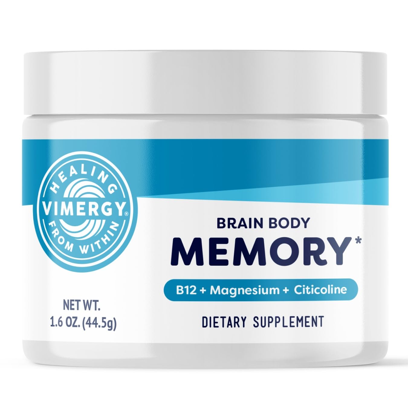 Vimergy Brain Body Memory powder scoop ready for daily memory support