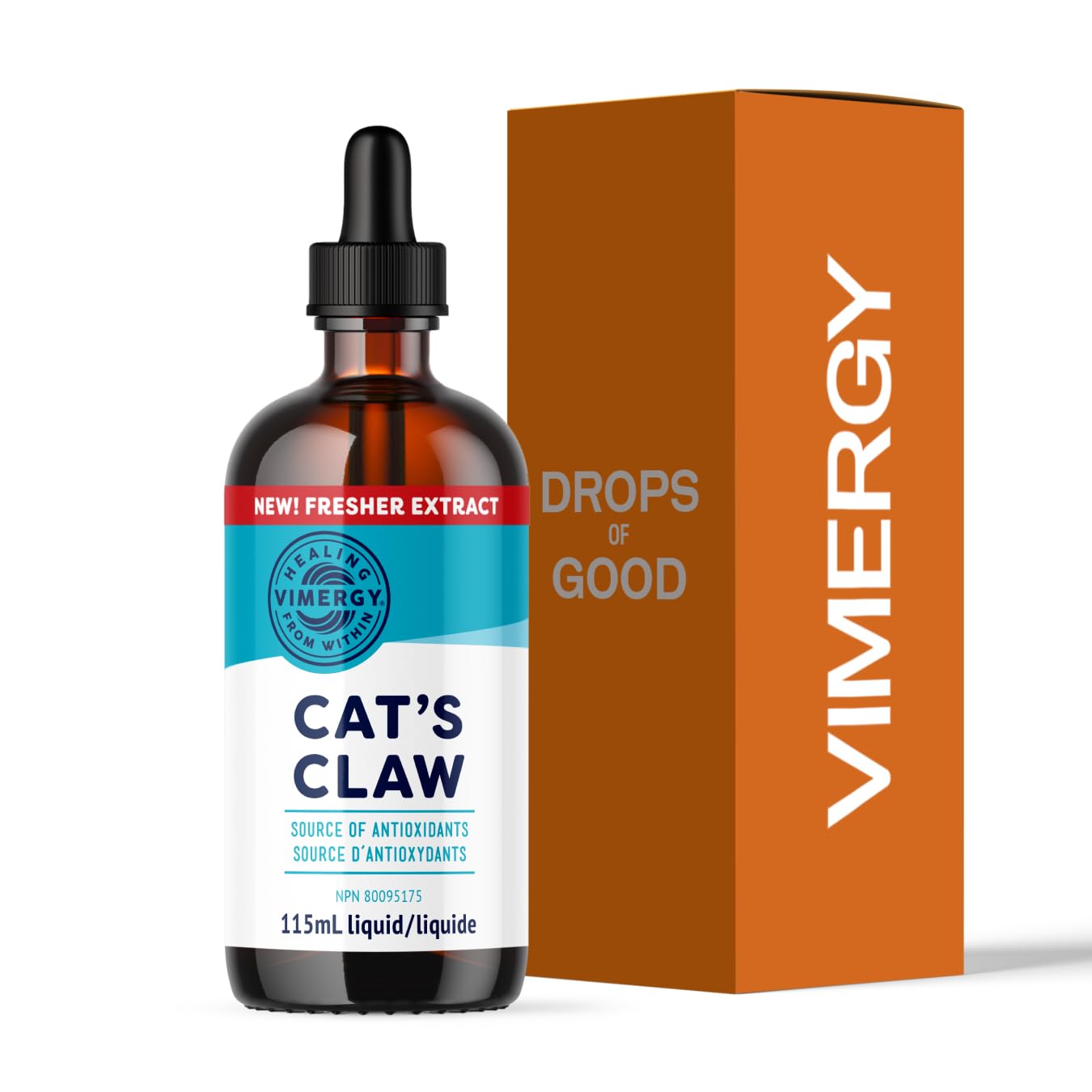 Vimergy Cat's Claw liquid bottle for easy daily wellness support.