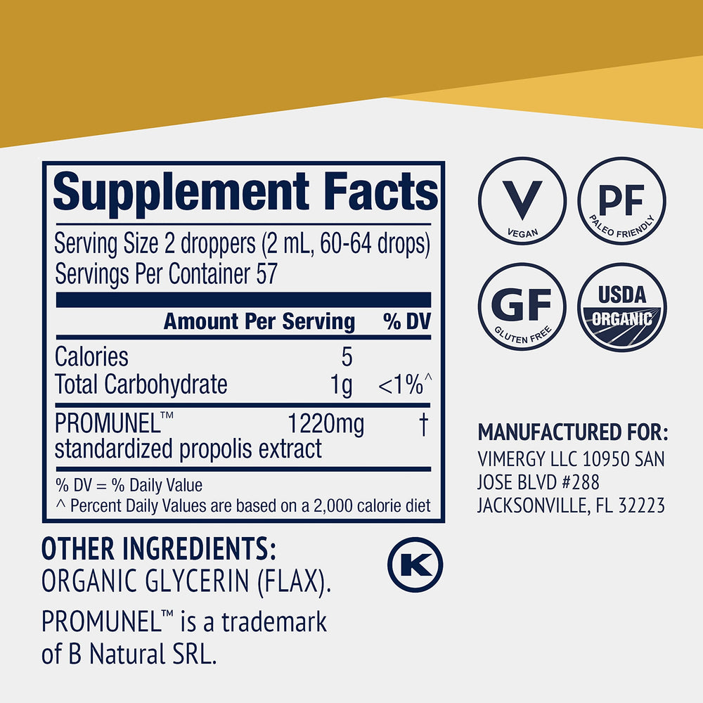 Vimergy PropolisPure liquid pour highlights versatility in beverages