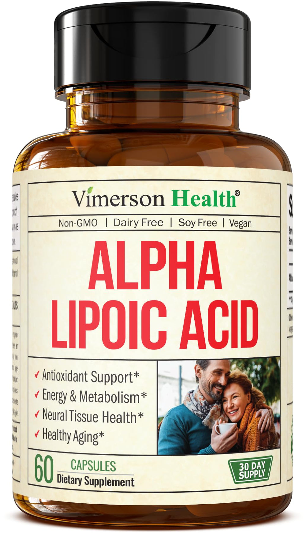 Vimerson Health Alpha Lipoic Acid 650mg bottle for daily antioxidant support
