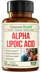 Vimerson Health Alpha Lipoic Acid 650mg bottle for daily antioxidant support