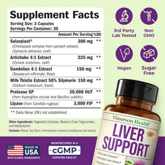 Vimerson Health artichoke extract bottle highlights the extract for digestive support.