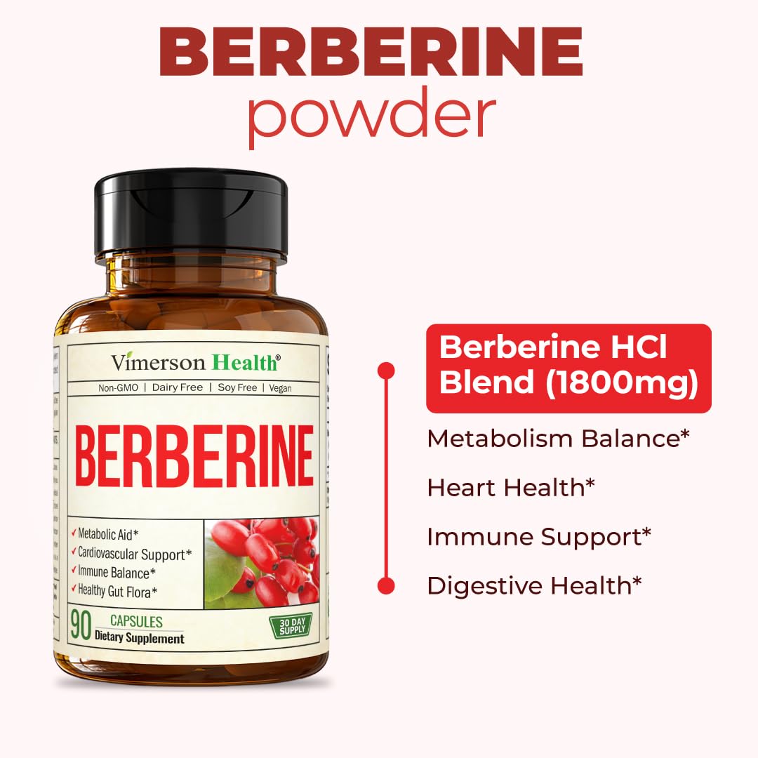 Vimerson Health Berberine vegan certification badge indicating plant-based capsules.