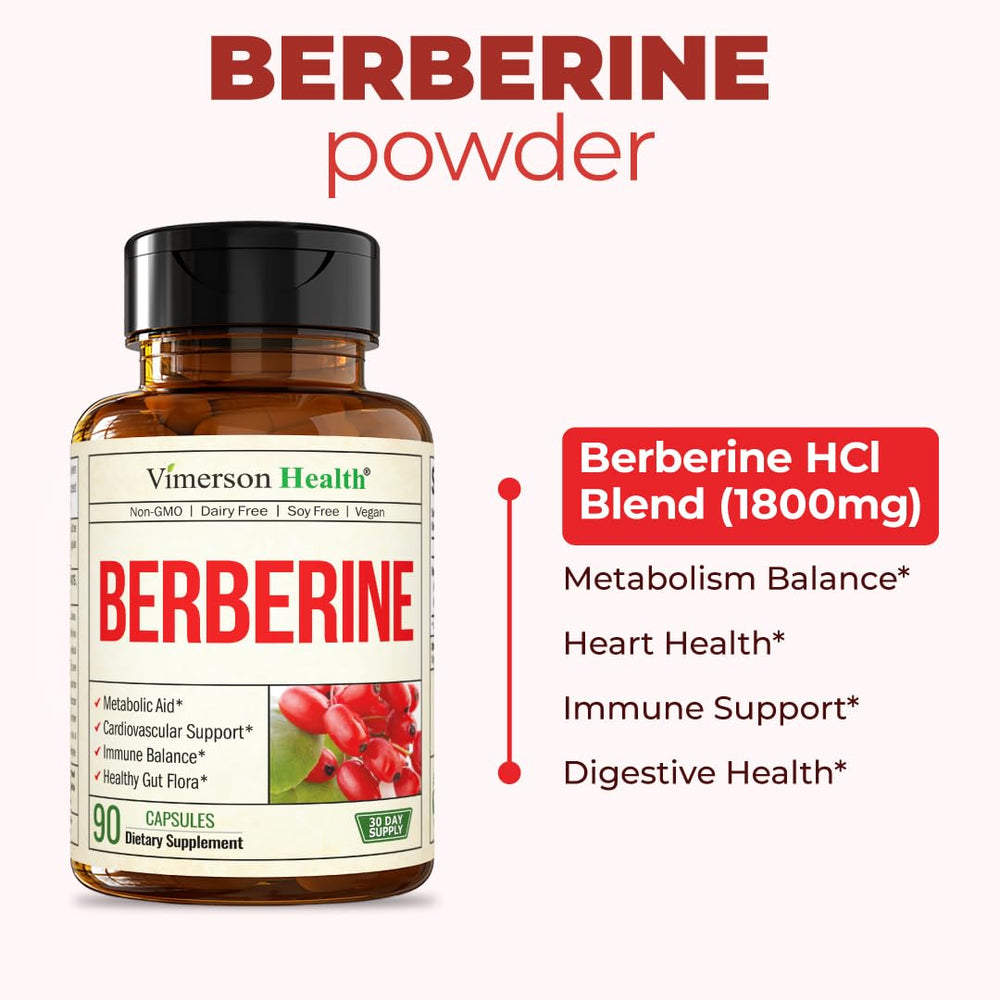 Vimerson Health Berberine vegan certification badge indicating plant-based capsules.