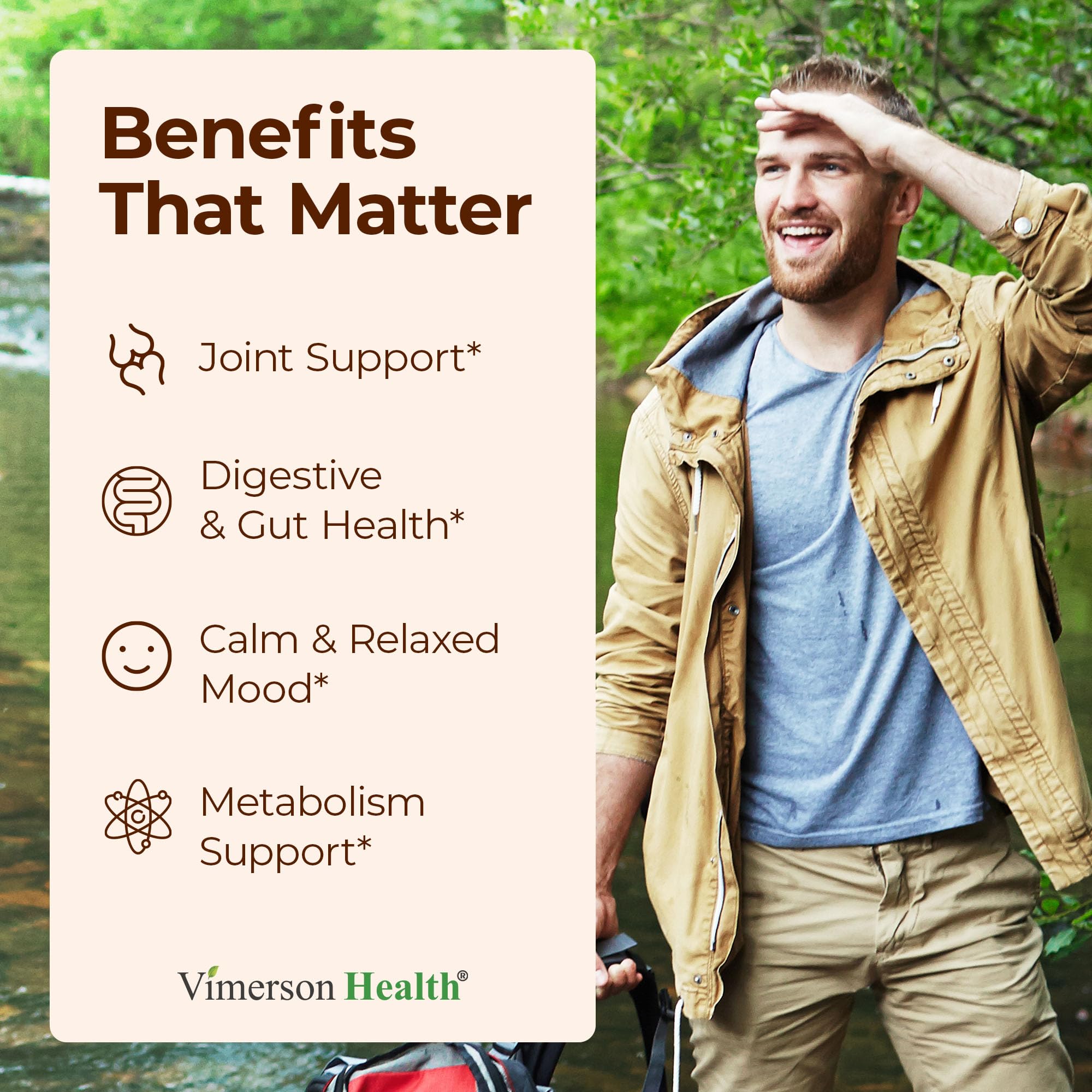Vimerson Health boswellia serrata capsules graphic for inflammatory comfort