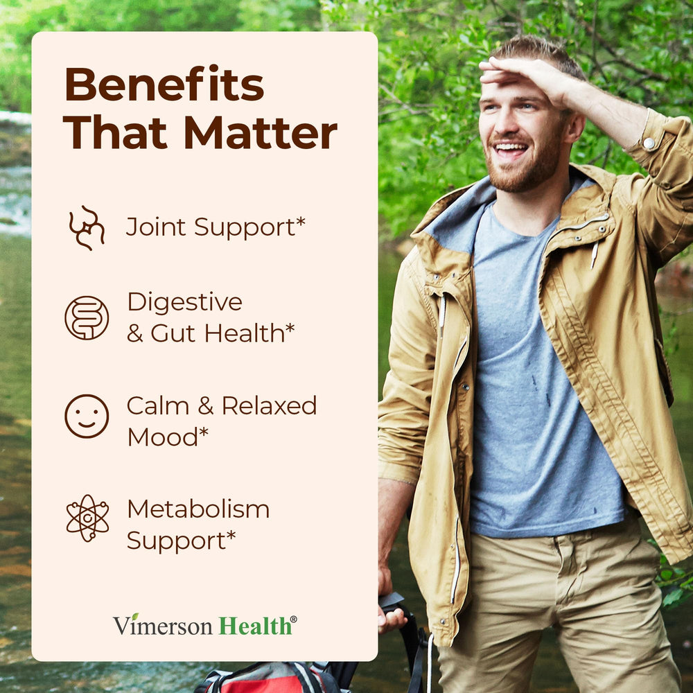 Vimerson Health boswellia serrata capsules graphic for inflammatory comfort