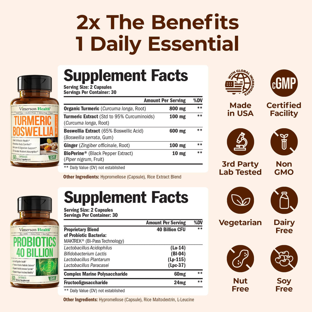 Vimerson Health Curcumin 95% capsules with black pepper for absorption.