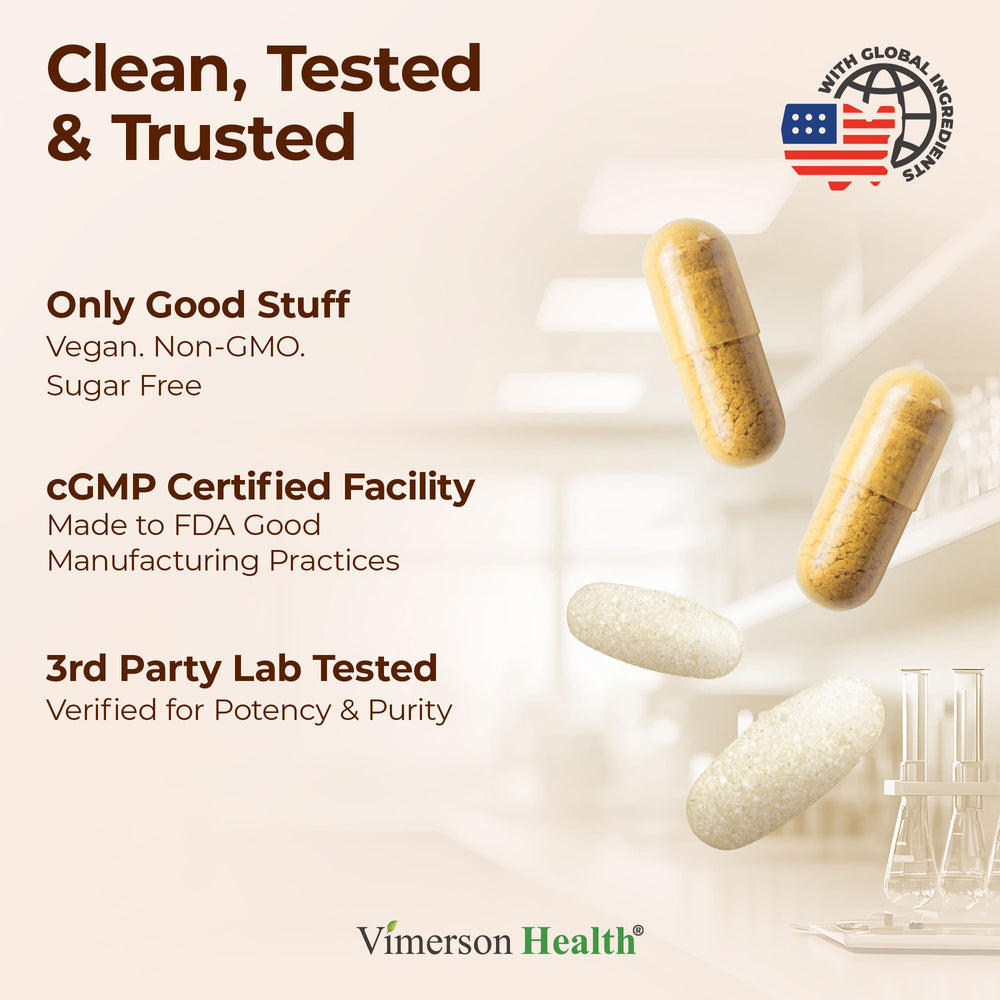 Vimerson Health curcuminoids 95 percent powder highlighting absorption and antioxidant potential.