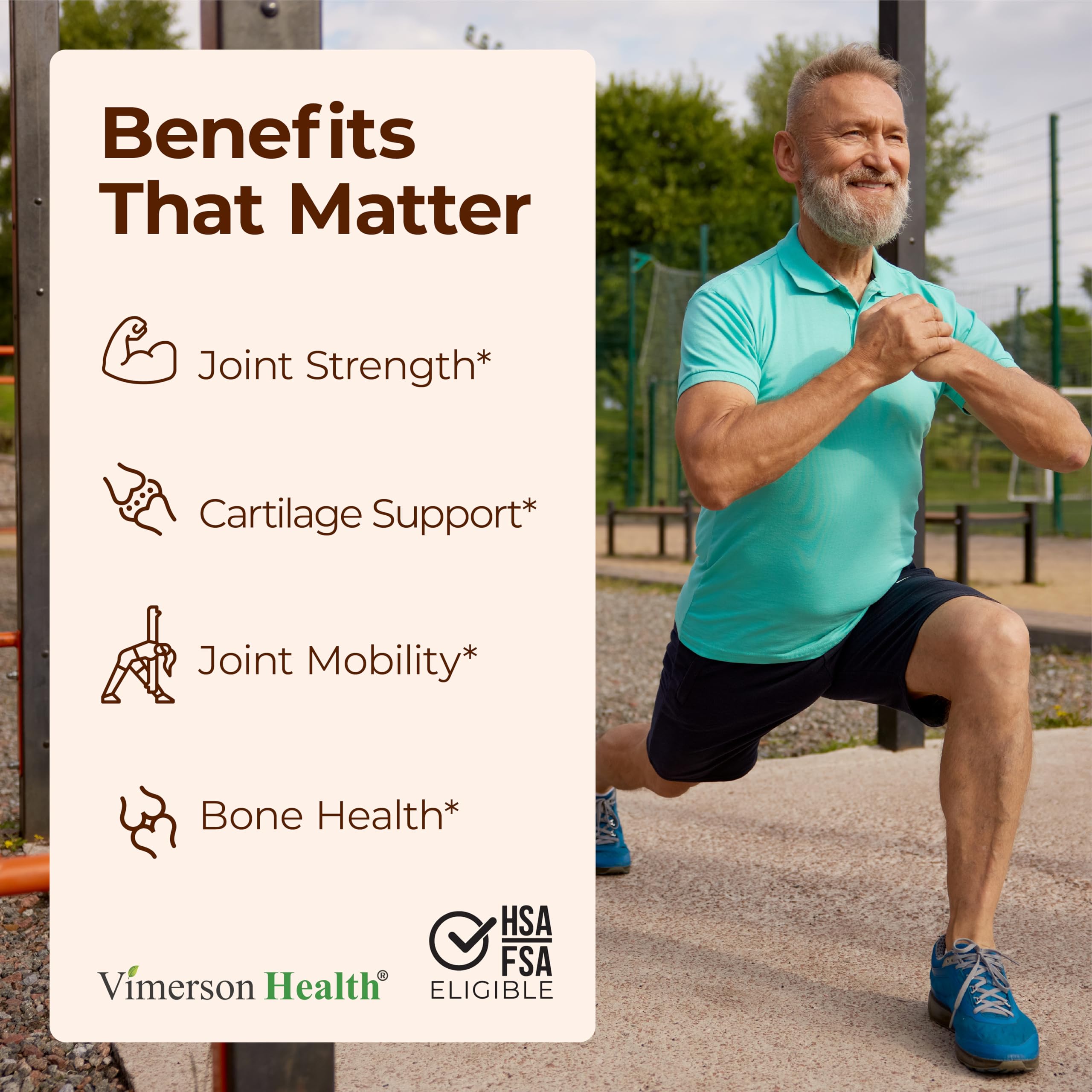 Close-up of Vimerson Health capsules for joint flexibility and daily mobility.