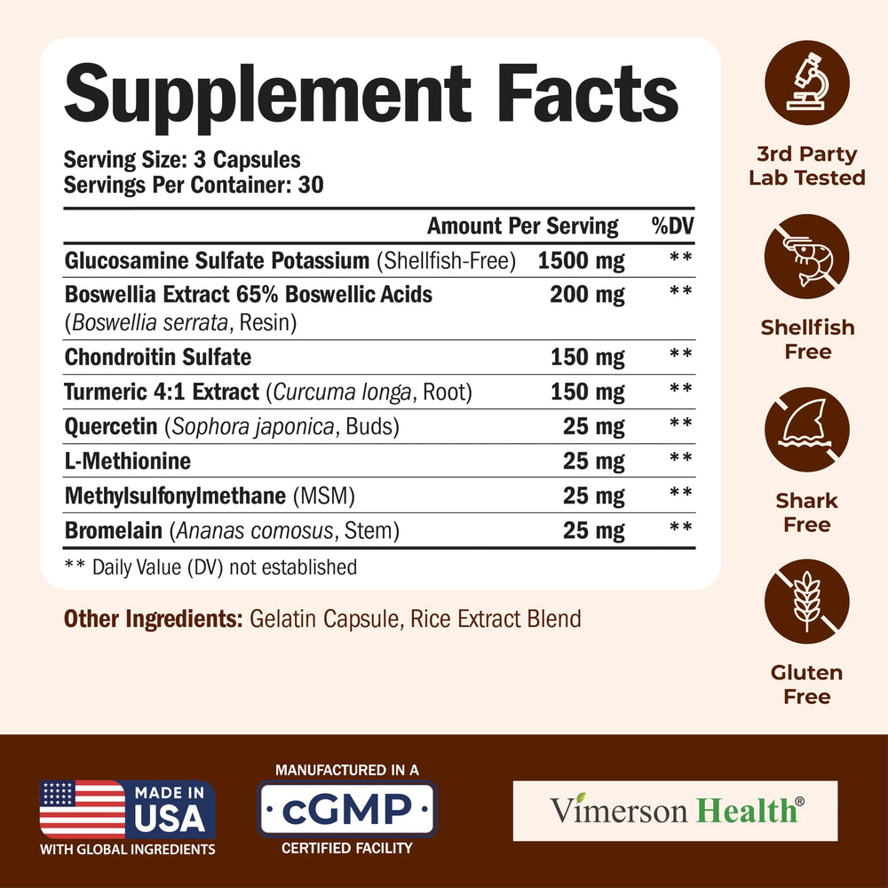 Vimerson Health label highlighting turmeric and boswellia in the formula.