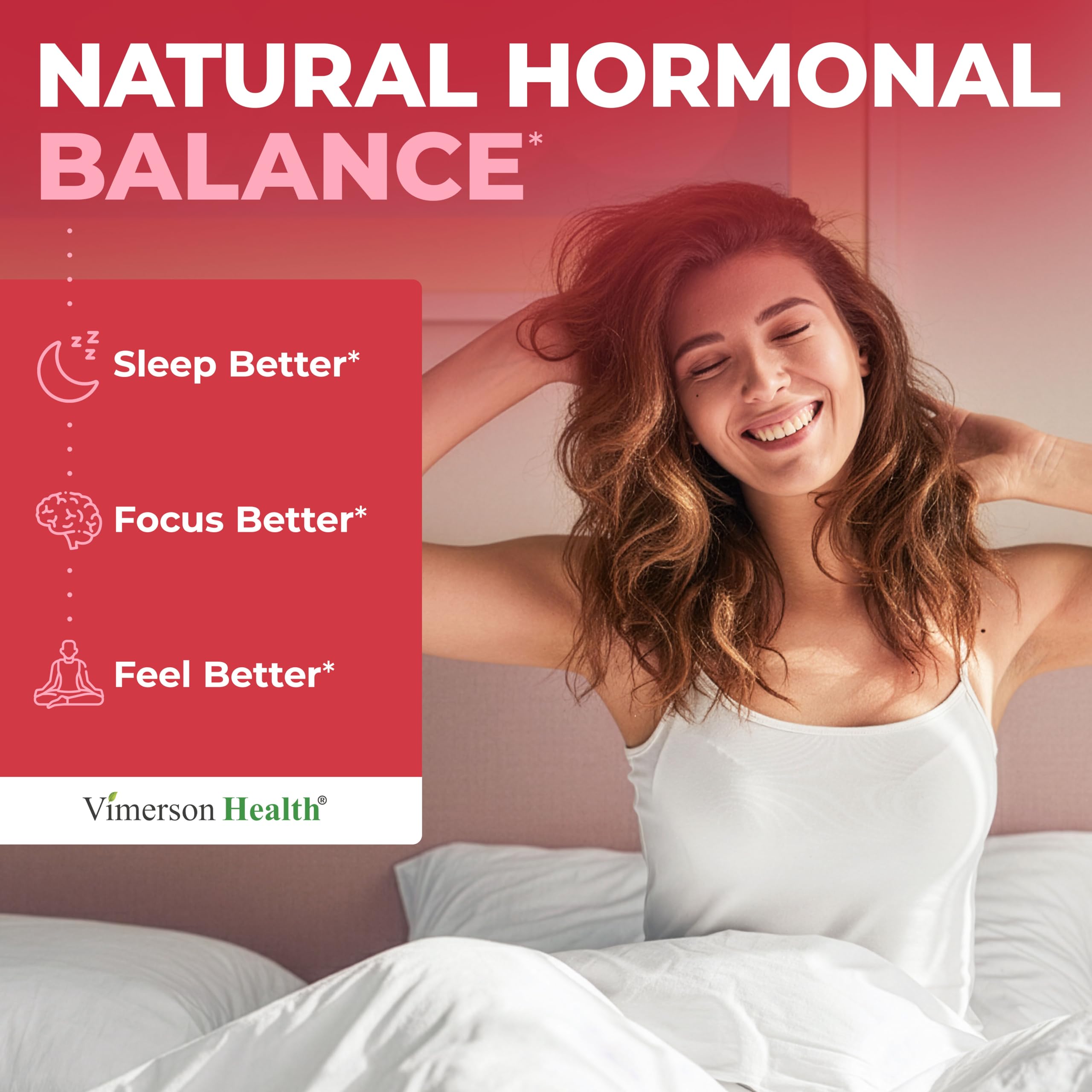 Vimerson Health Hormone Harmony tablets close-up for easy swallowing.