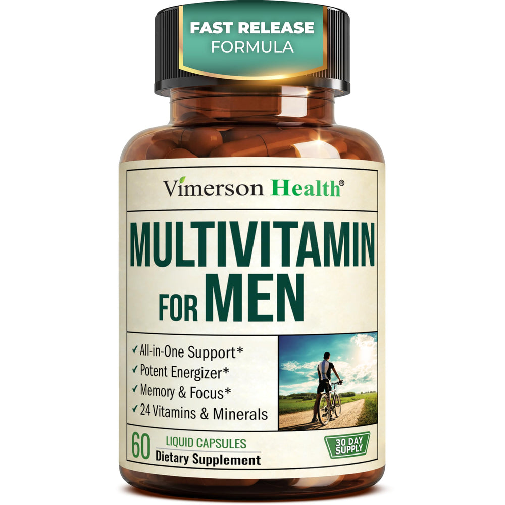 Vimerson Health Men's Multivitamin bottle for daily energy and focus.