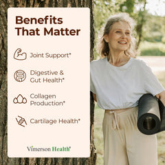 Vimerson Health MSM 2000 mg tablets focused on cartilage health and joint flexibility.