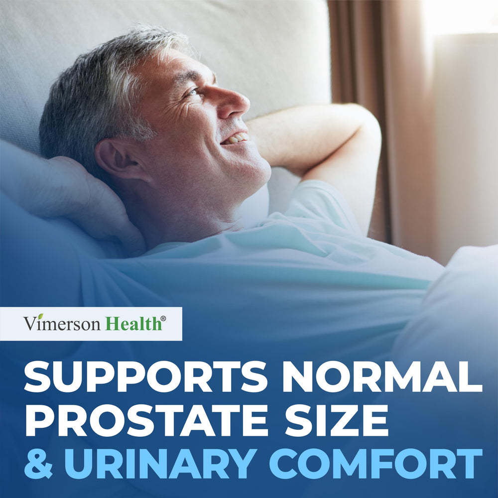 Packaging on shelf signals Vimerson Health Prostate solution for men.