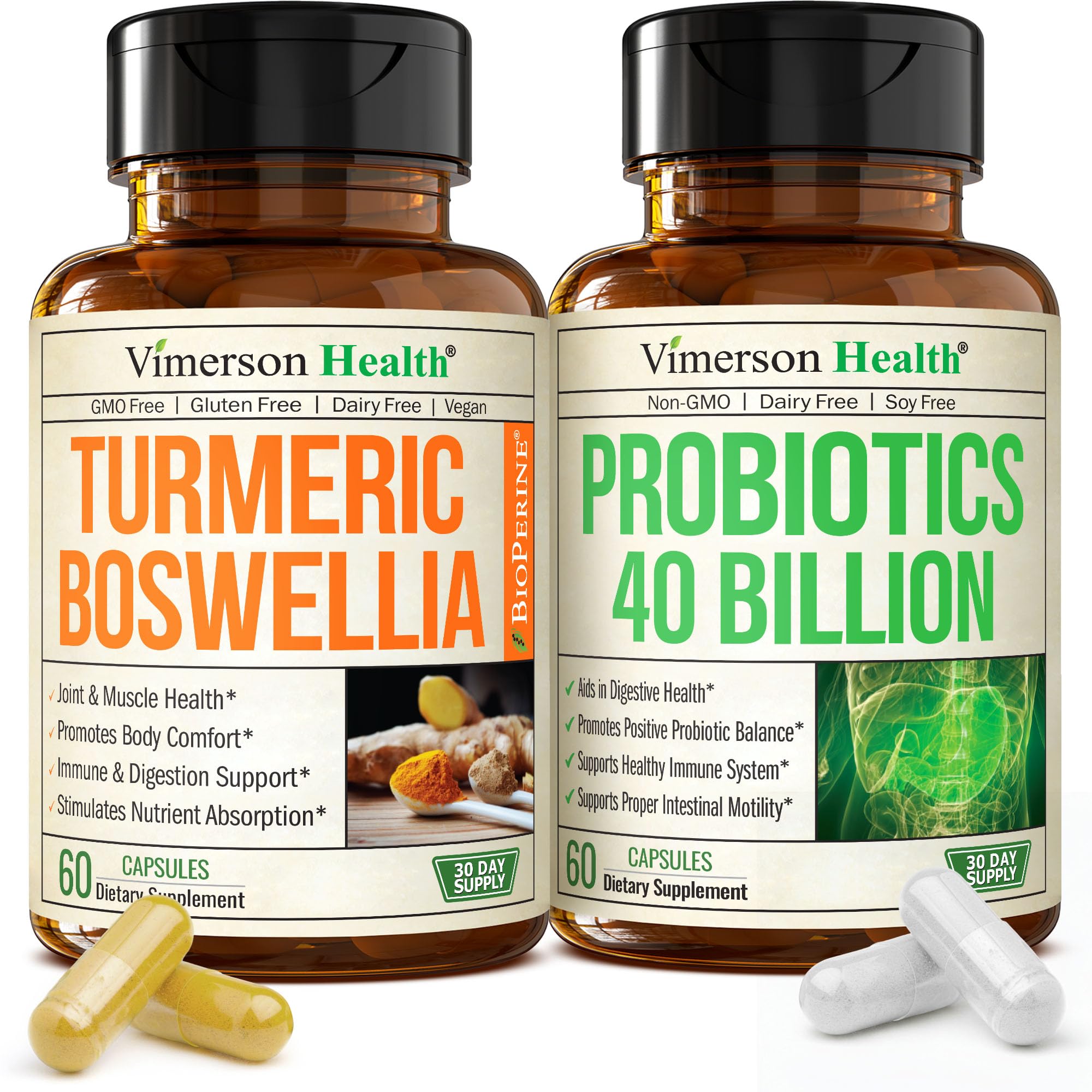 Vimerson Health Turmeric Boswellia capsules for joint comfort and mobility.