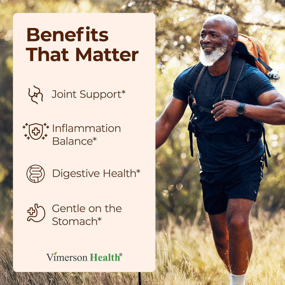 Vimerson Health turmeric curcumin bottle label highlights key ingredients.